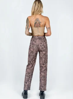 Princess Polly Dameela Straight Leg Jeans Brown Best