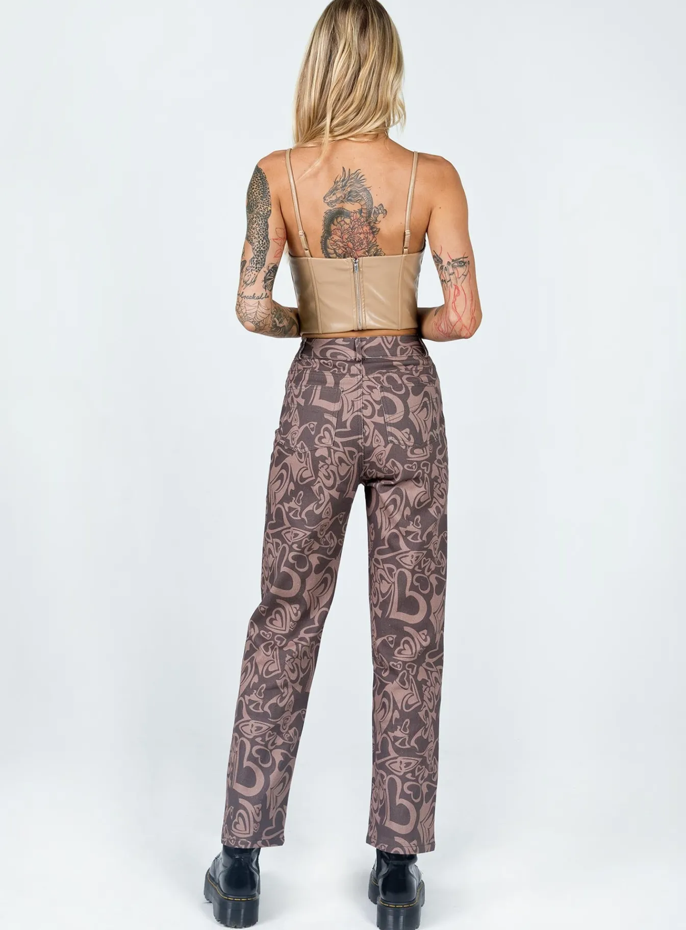 Princess Polly Dameela Straight Leg Jeans Brown Best