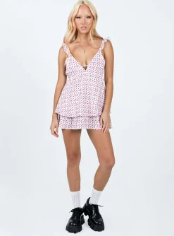 Princess Polly Damelio Mini Dress  White / Floral Clearance