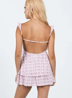 Princess Polly Damelio Mini Dress  White / Floral Clearance