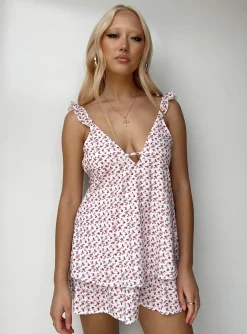 Princess Polly Damelio Mini Dress  White / Floral Clearance