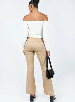 Princess Polly Dami Low Rise Pants  Beige Online