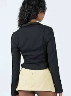 Princess Polly Damson Long Sleeve Top  Black Store