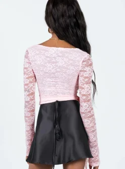 Princess Polly Danalah Lace Wrap Top  Pink Cheap