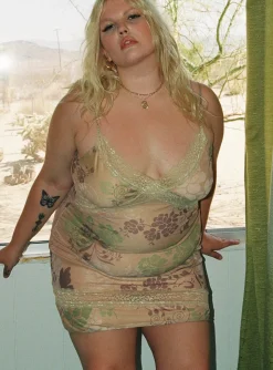 Princess Polly Dance Free Mini Dress/ Green Curve   Multi Clearance