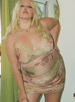 Princess Polly Dance Free Mini Dress/ Green Curve   Multi Clearance