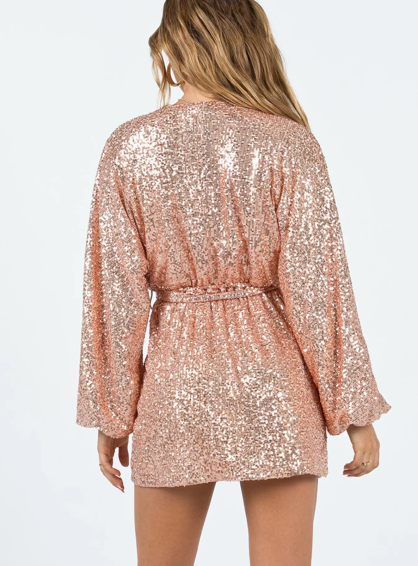 Princess Polly Dancing Queen Mini Dress Champagne New