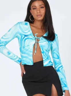 Princess Polly Danica Long Sleeve Top  Blue Online