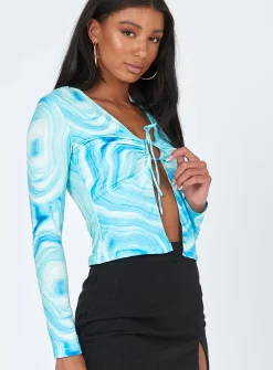 Princess Polly Danica Long Sleeve Top  Blue Online