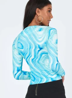 Princess Polly Danica Long Sleeve Top  Blue Online