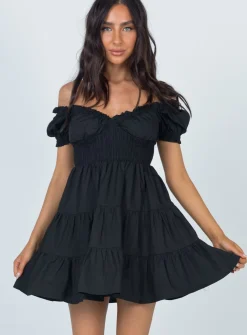 Princess Polly Daniela Mini Dress  Black New