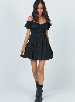 Princess Polly Daniela Mini Dress  Black New