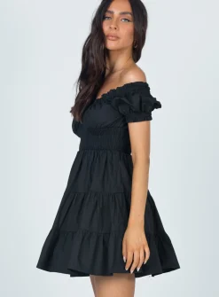 Princess Polly Daniela Mini Dress  Black New
