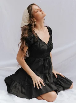 Princess Polly Daniela Mini Dress  Black New