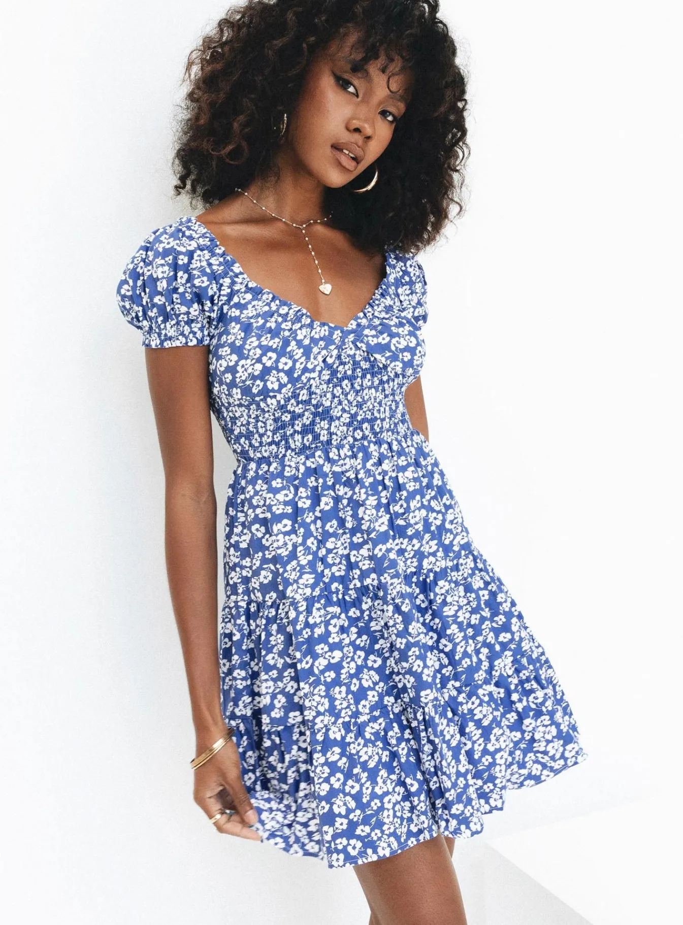 Princess Polly Daniela Mini Dress Blue Floral Shop