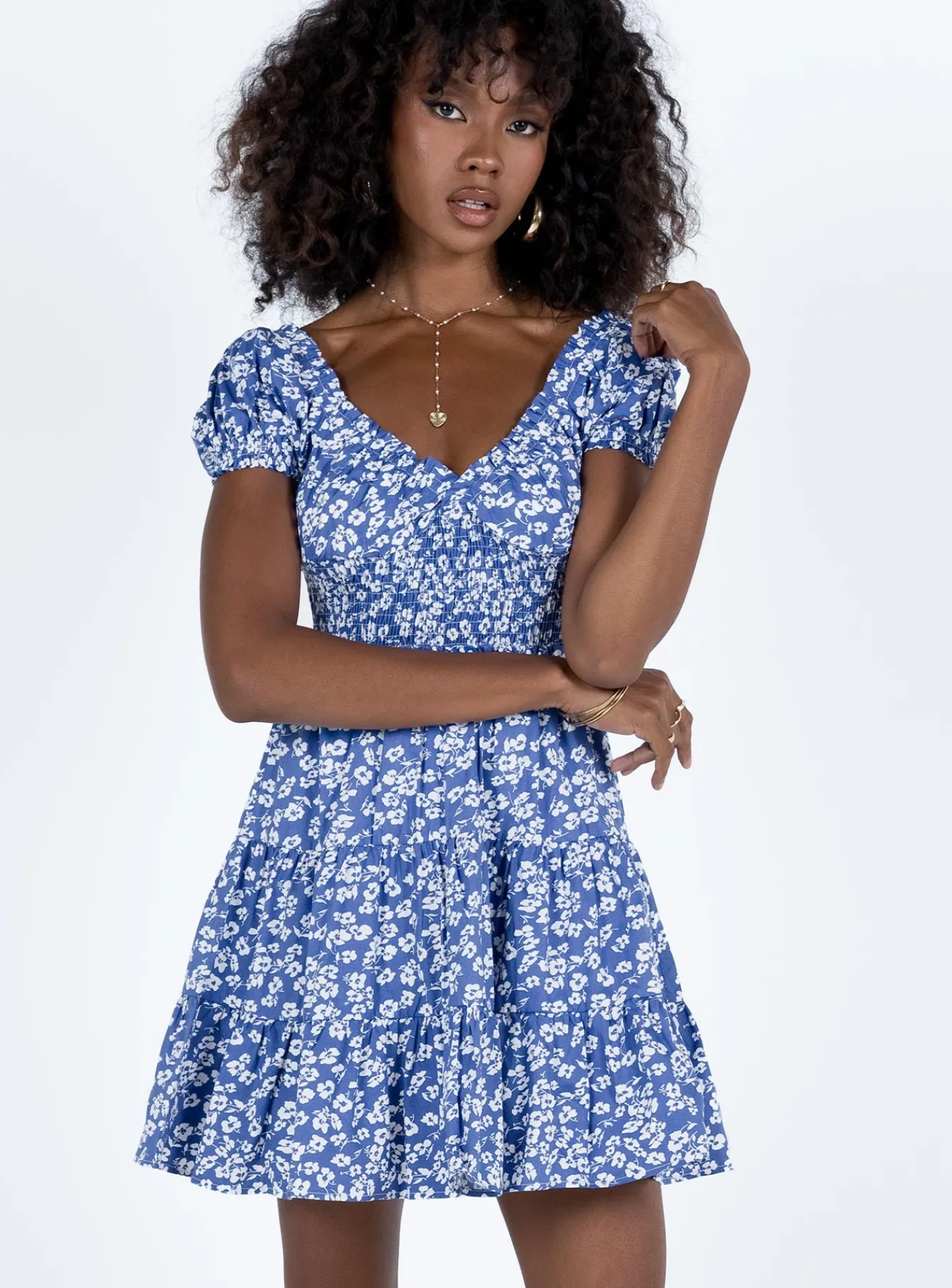 Princess Polly Daniela Mini Dress Blue Floral Shop