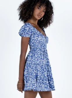 Princess Polly Daniela Mini Dress Blue Floral Shop