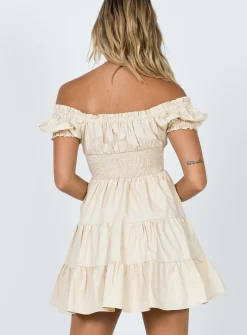 Princess Polly Daniela Mini Dress  Beige Flash Sale