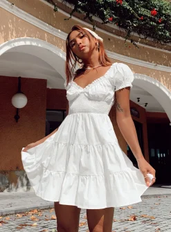 Princess Polly Daniela Mini Dress  White Discount