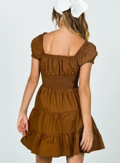 Princess Polly Daniela Mini Dress  Chocolate Brown Hot
