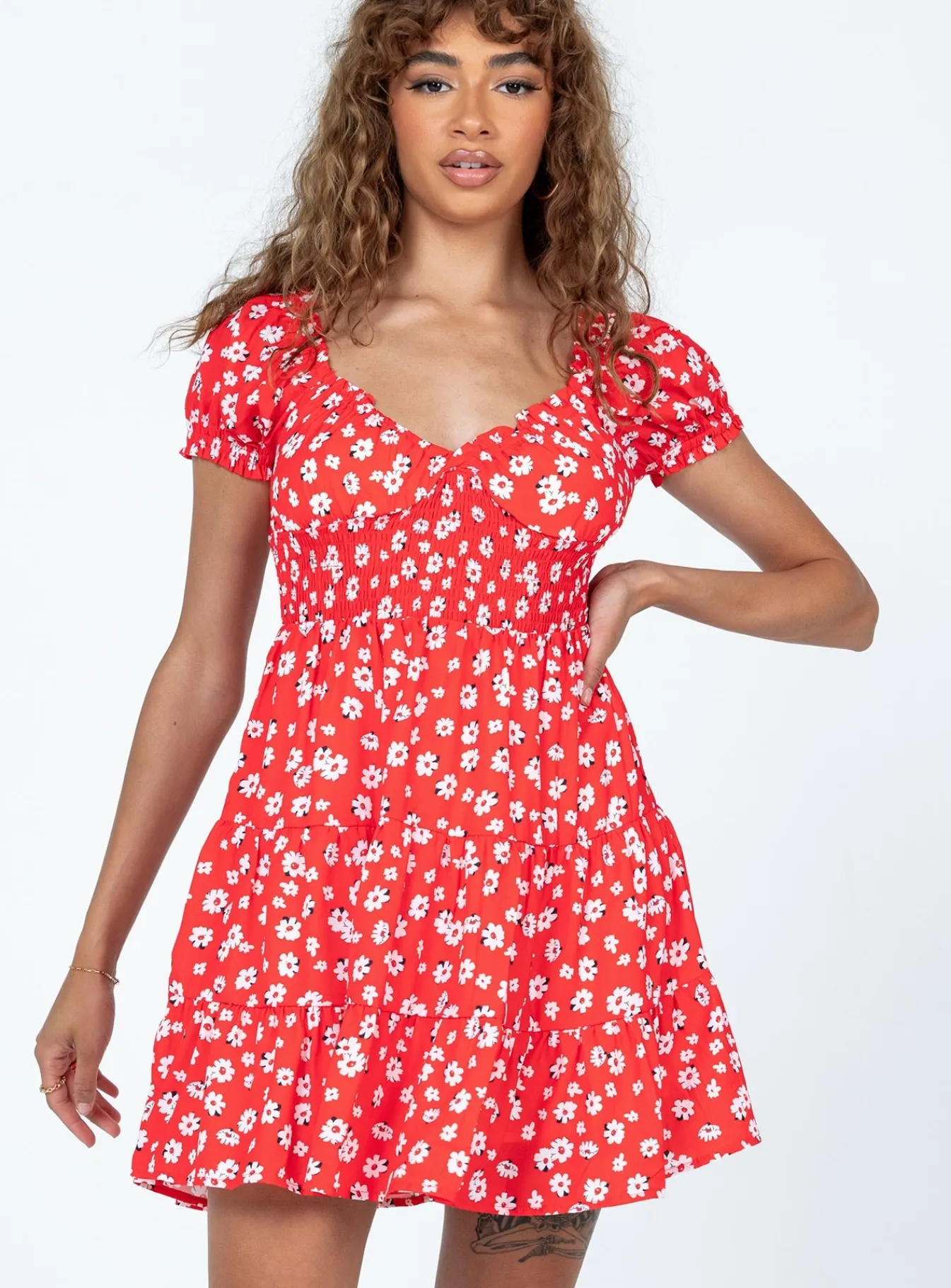 Princess Polly Daniela Mini Dress Floral Red Fashion