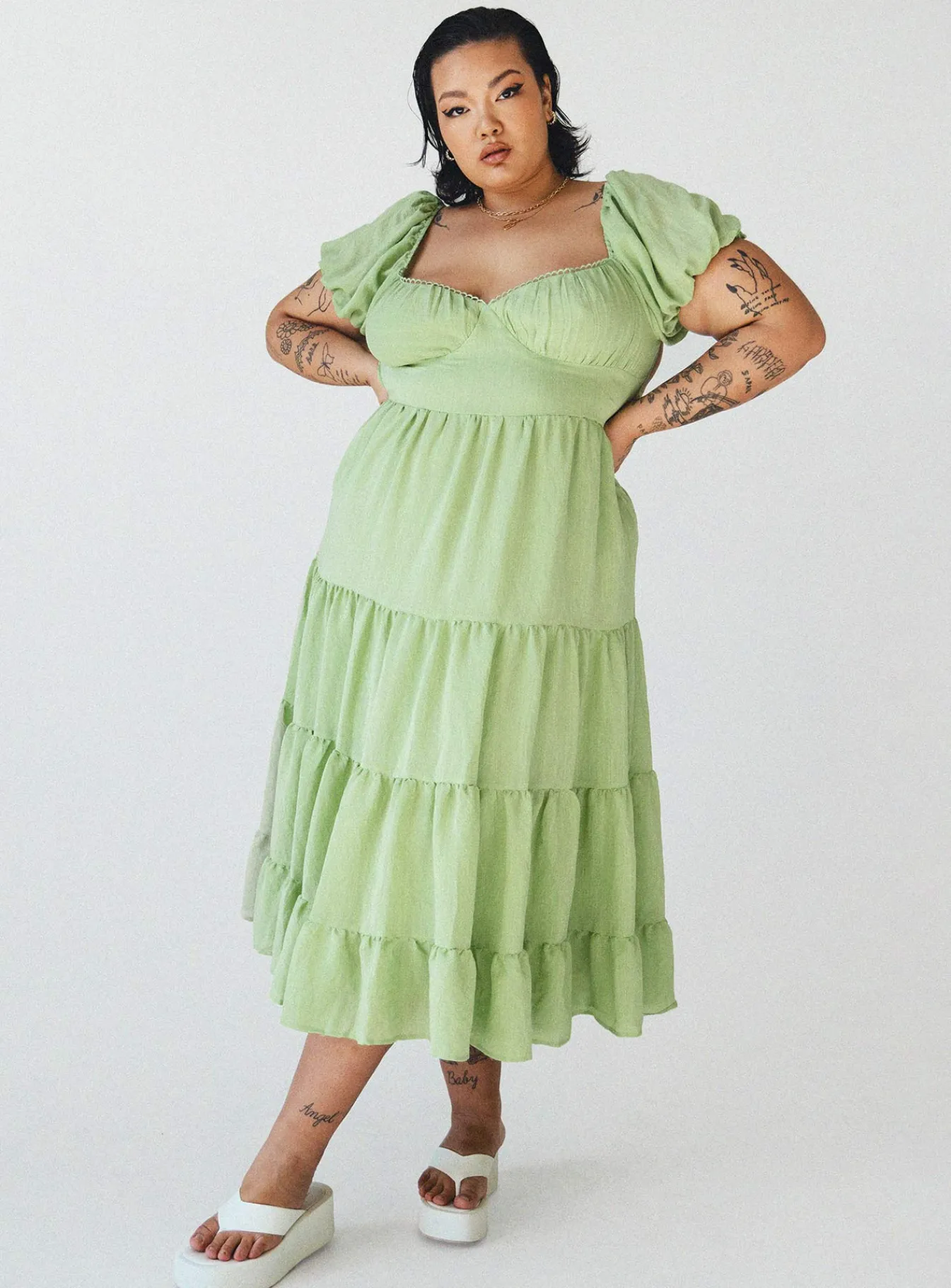 Princess Polly Danny Midi Dresscurve Green Store