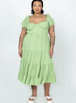 Princess Polly Danny Midi Dresscurve   Green Store