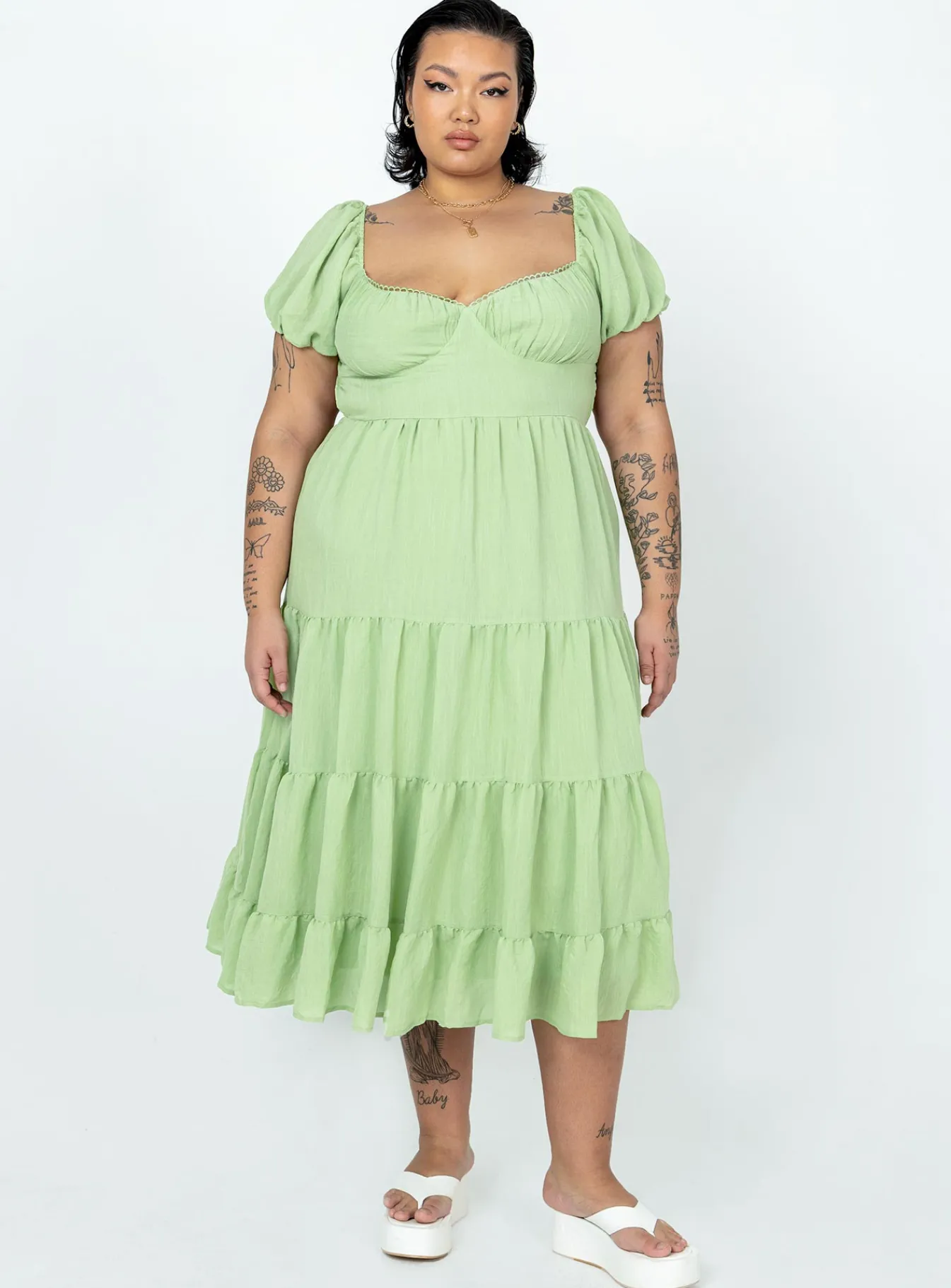 Princess Polly Danny Midi Dresscurve Green Store