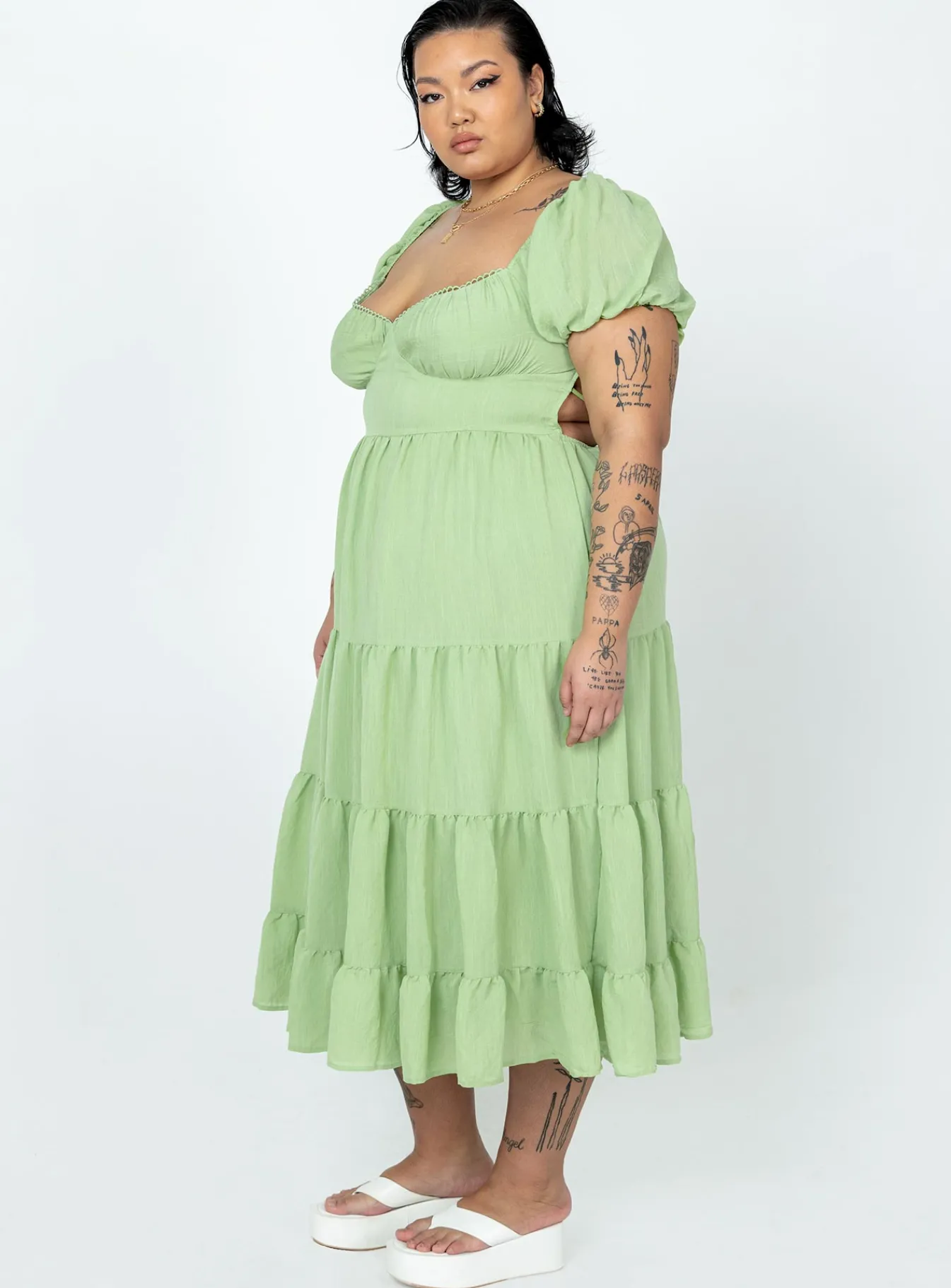 Princess Polly Danny Midi Dresscurve Green Store