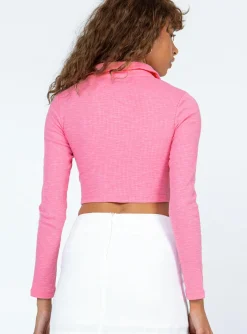 Princess Polly Darbie Long Sleeve Top  Pink Hot