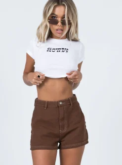 Princess Polly Darby A Line Short  Brown Fashion