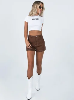 Princess Polly Darby A Line Short  Brown Fashion