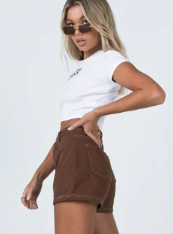 Princess Polly Darby A Line Short  Brown Fashion