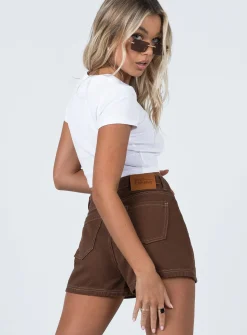 Princess Polly Darby A Line Short  Brown Fashion