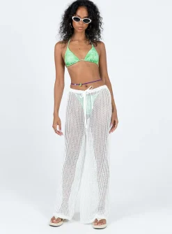 Princess Polly Darcie Knit Pants  White New