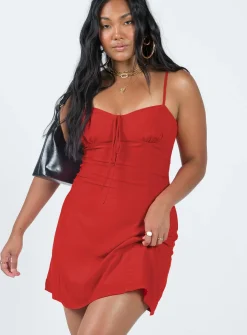 Princess Polly Dare Devil Mini Dress  Red Cheap