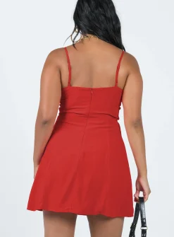 Princess Polly Dare Devil Mini Dress  Red Cheap