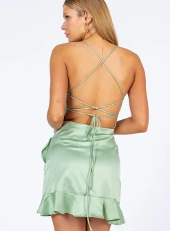 Princess Polly Darian Mini Dress Green Best Sale