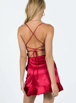 Princess Polly Darian Mini Dress  Burgundy Best Sale