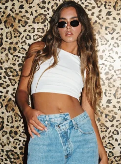 Princess Polly Darlington Crop Top White Hot