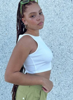 Princess Polly Darlington Crop Top White Hot