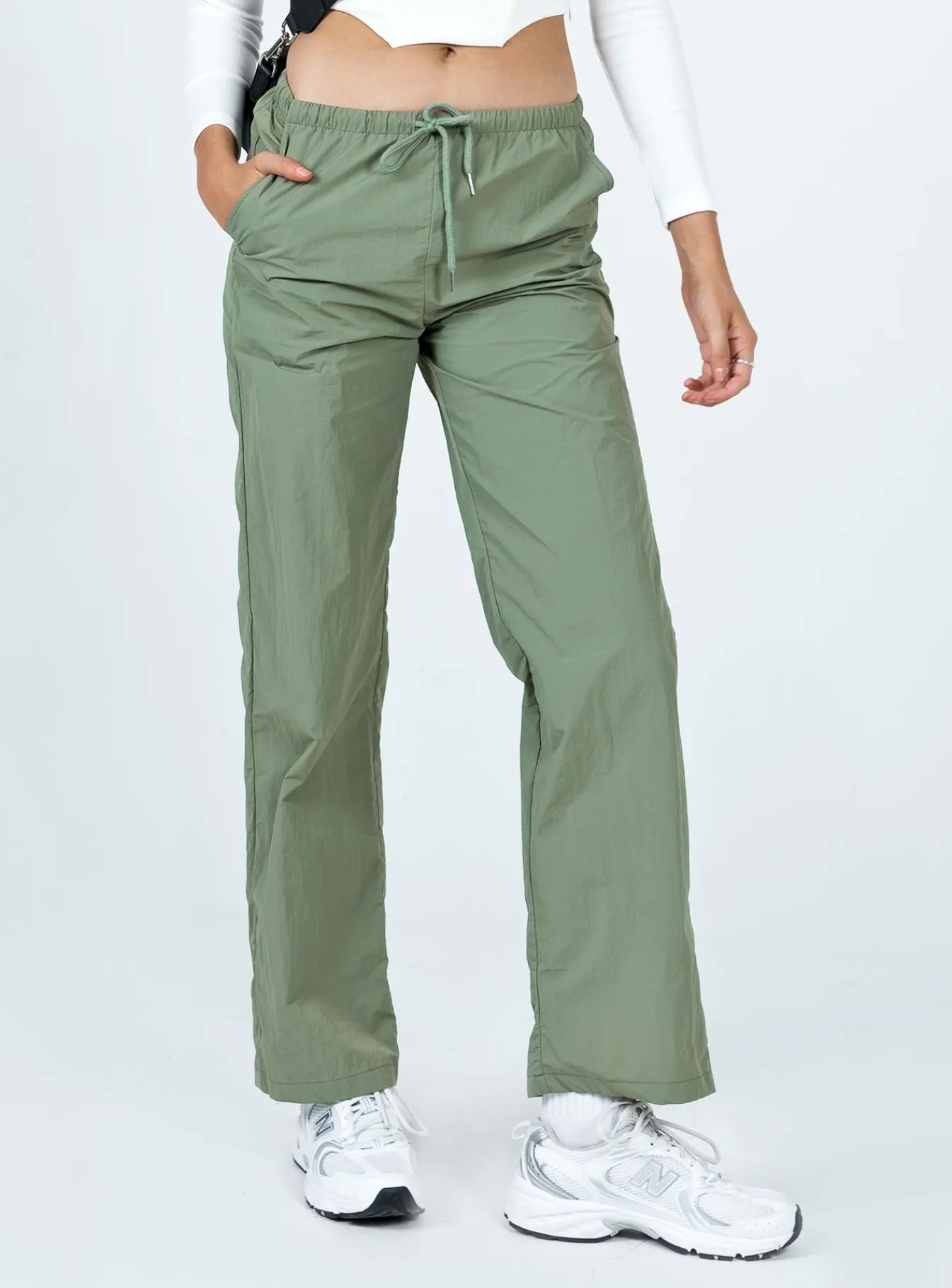 Princess Polly Darlington Parachute Pants Khaki Fashion