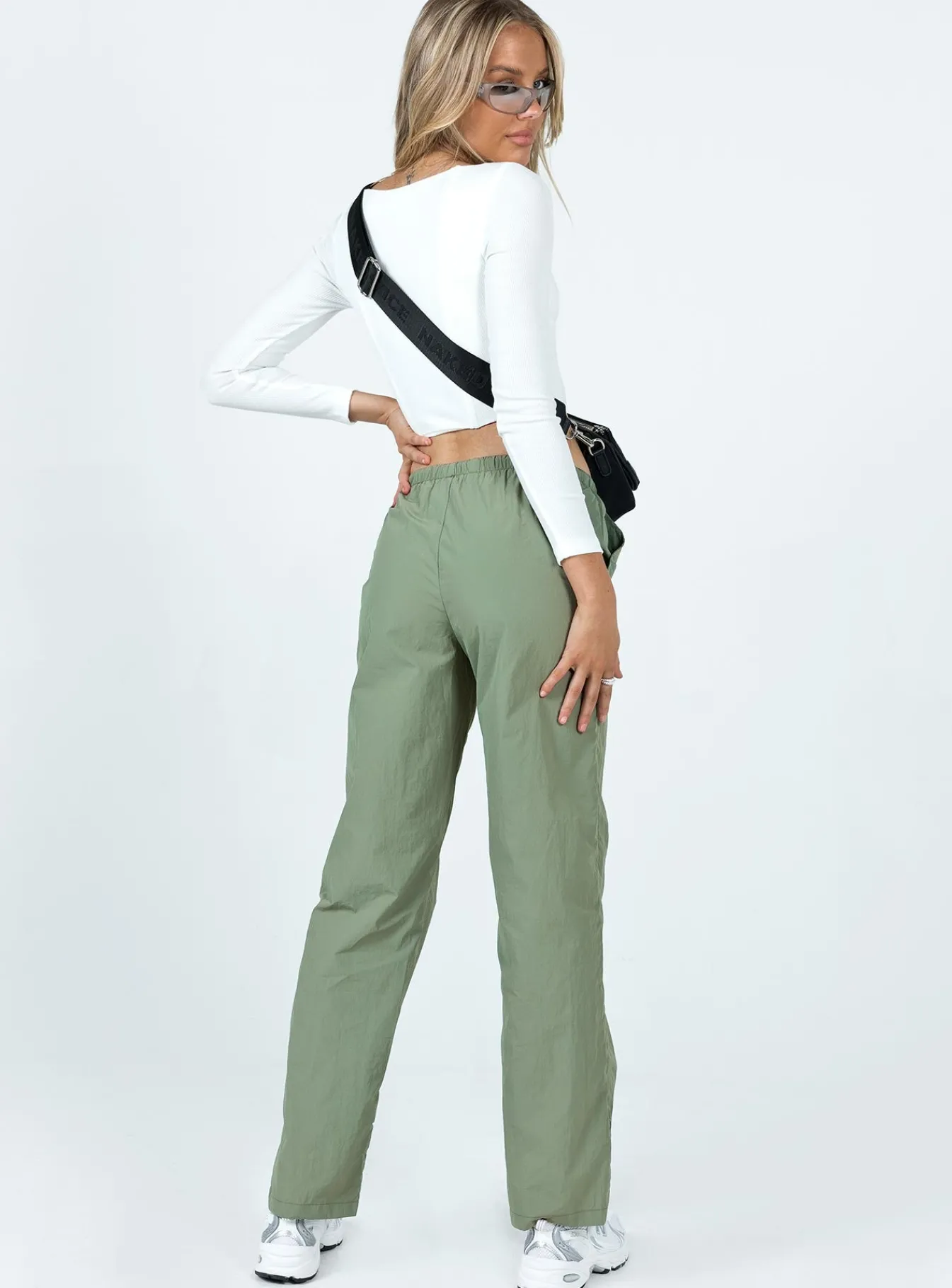 Princess Polly Darlington Parachute Pants Khaki Fashion