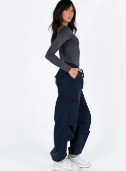 Princess Polly Daughtrey Cargo Pants  Navy Clearance