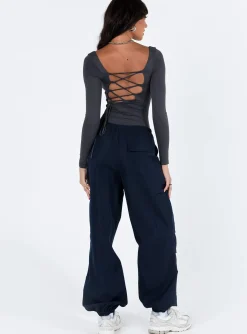 Princess Polly Daughtrey Cargo Pants  Navy Clearance