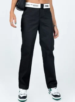 Princess Polly Dava Low Rise Pants  Black Flash Sale