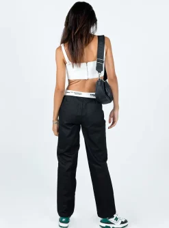 Princess Polly Dava Low Rise Pants  Black Flash Sale