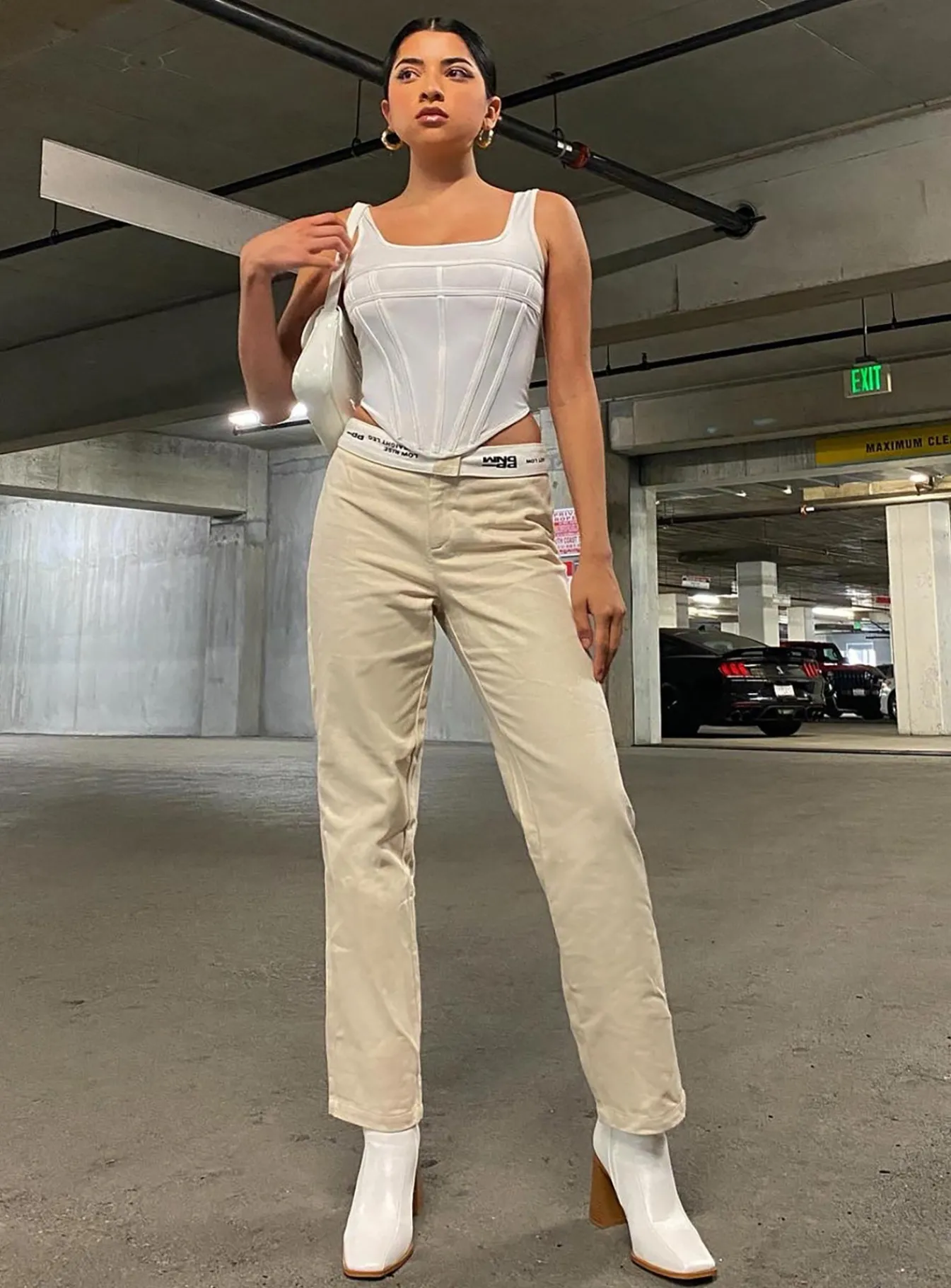 Princess Polly Dava Low Rise Pants Cream Online