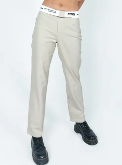 Princess Polly Dava Low Rise Pants  Cream Online
