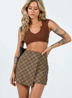 Princess Polly Davenport Mini Skirt  Brown Online